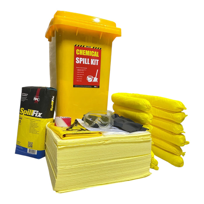 Spilldoc 120 Litre Chemical Spill Kit with Granular Absorbent Floor Sweep