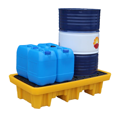 Spilldoc® Low Profile 2 Drum Spill Pallet with drain plug SD002H