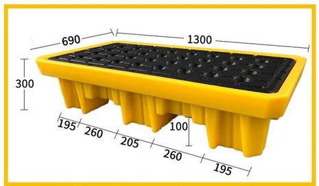 Spilldoc® Low Profile 2 Drum Spill Pallet with drain plug SD002H