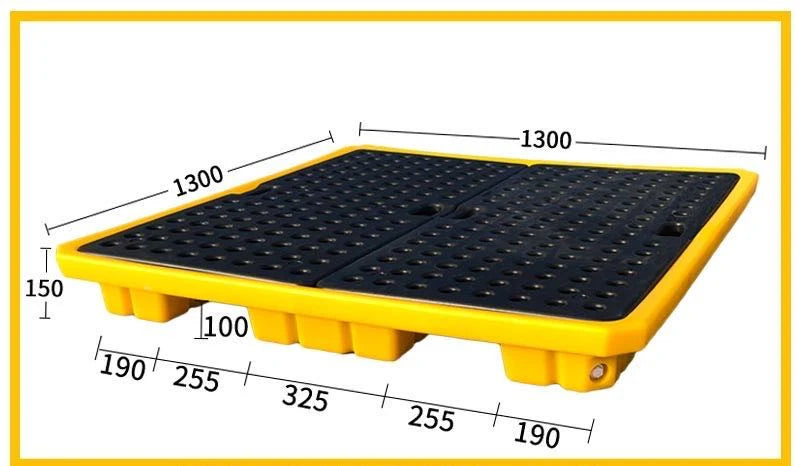 Spilldoc® Low Profile 4 Drum Spill Pallet with drain plug SD004L