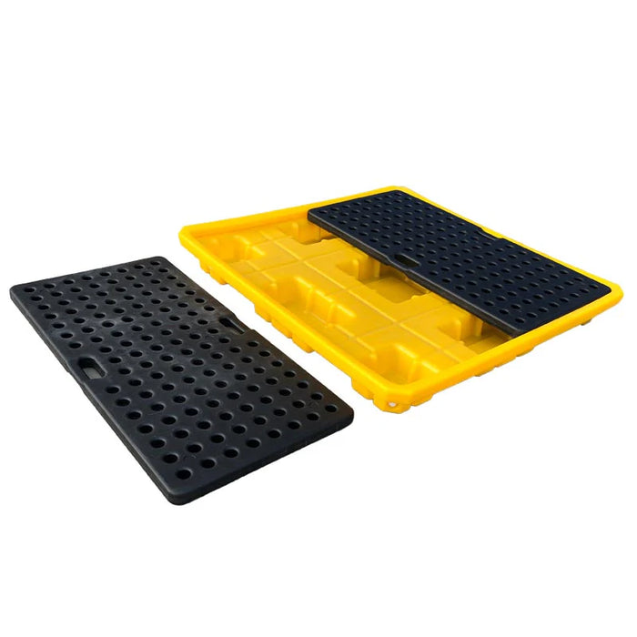 Spilldoc® Low Profile 4 Drum Spill Pallet with drain plug SD004L